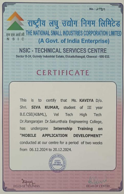 Mobile App Development Intern – NSIC